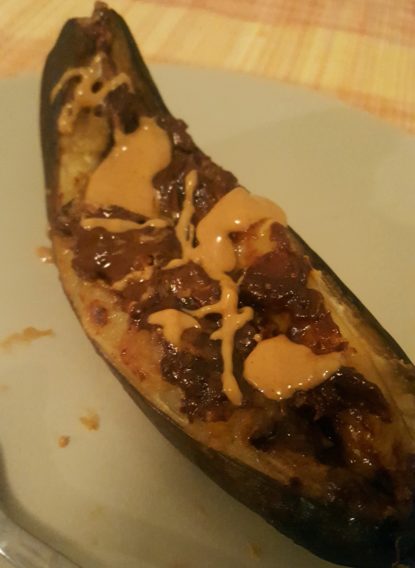 Peanut butter banana boat